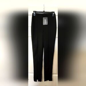 Pretty Little Thing (UK) Women's NWT Black Split Front Straight Trousers. Size 4